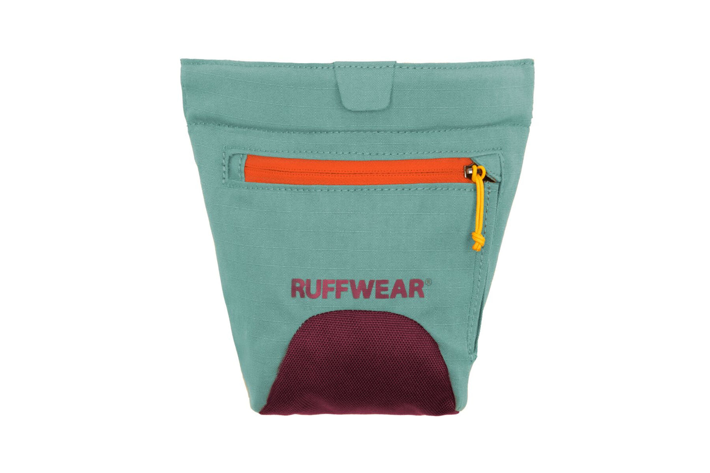 Ruffwear Treat Trader Treat Pouch For Dogs in River Rock Green at Track and Trail Canine Outfitters. Wait Worn Treat Pouch with Magnetic Closure