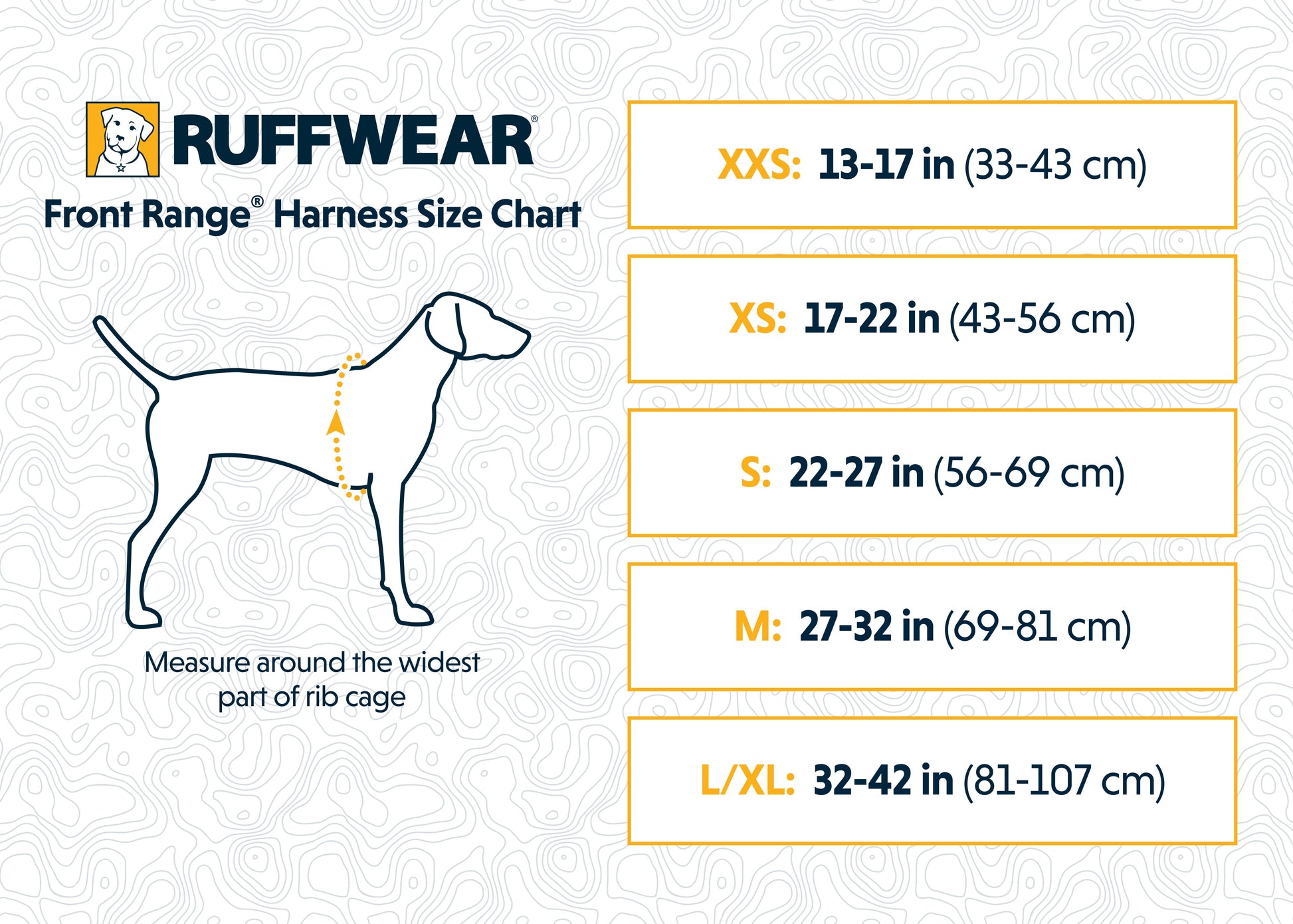 Ruffwear harness size chart