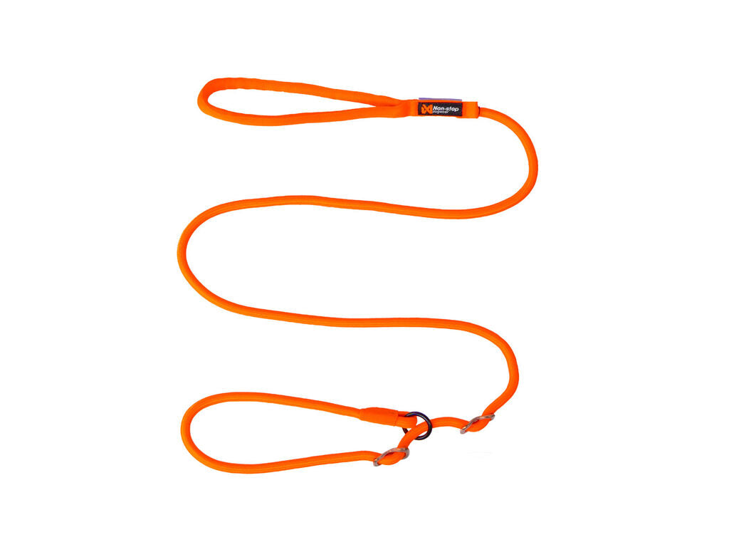 Non stop dogwear retriever leash bright orange lightweight sliplead with dual stoppers for working dogs