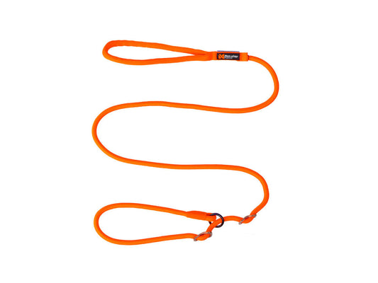 Non stop dogwear retriever leash bright orange lightweight sliplead with dual stoppers for working dogs