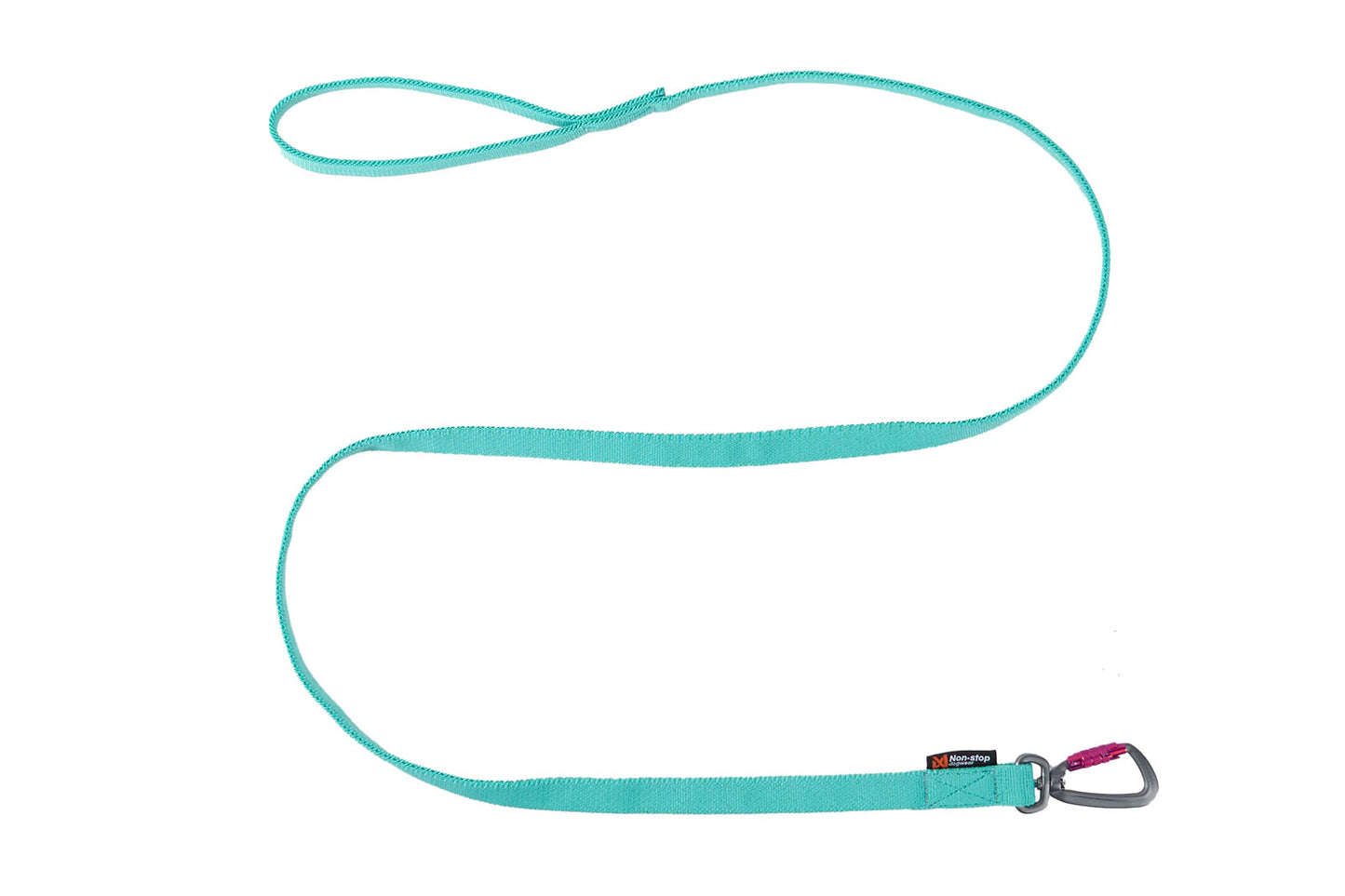 Two Metre Long Bungee Leash For Canicross in Aqua Colour with Locking Carabiner at Track and Trail Canine Outfitters