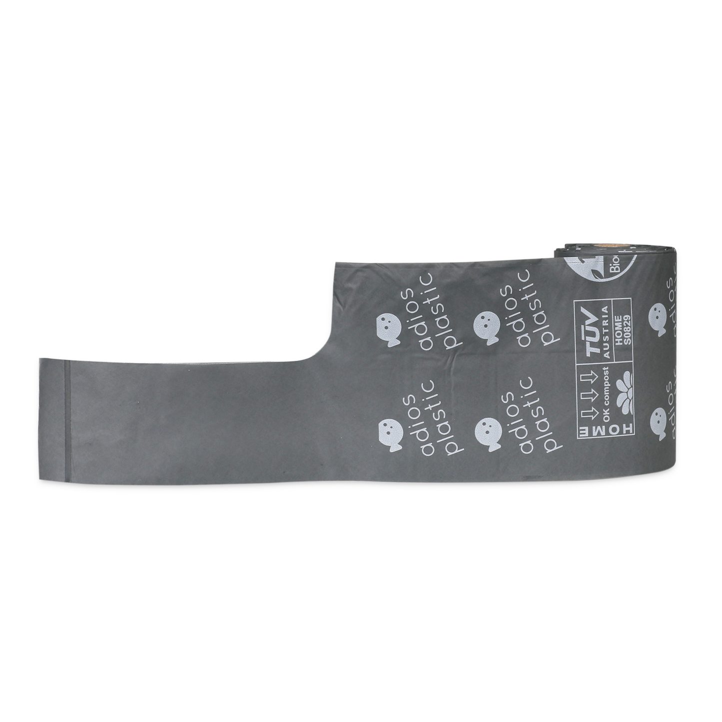 Adios Compostable Dog Poo Bags - 4 Rolls Grey - HANDLES (60 Bags)